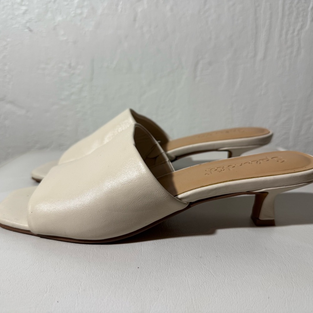 Splendid Hampton Mule/Cream Mules with Kitten Heel and Pointed Toe